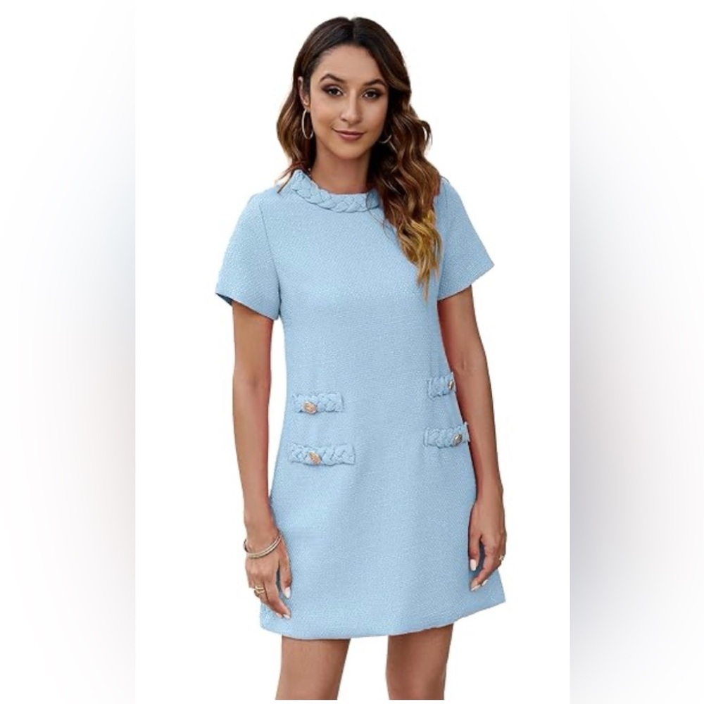 Tweed dress A line blue